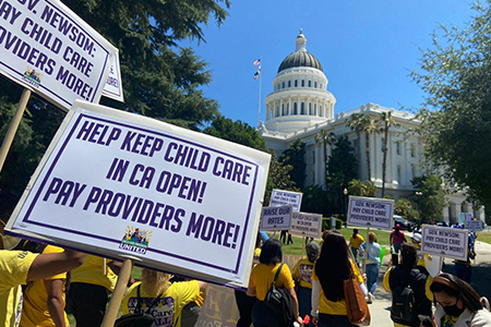 California child care providers demand higher wages