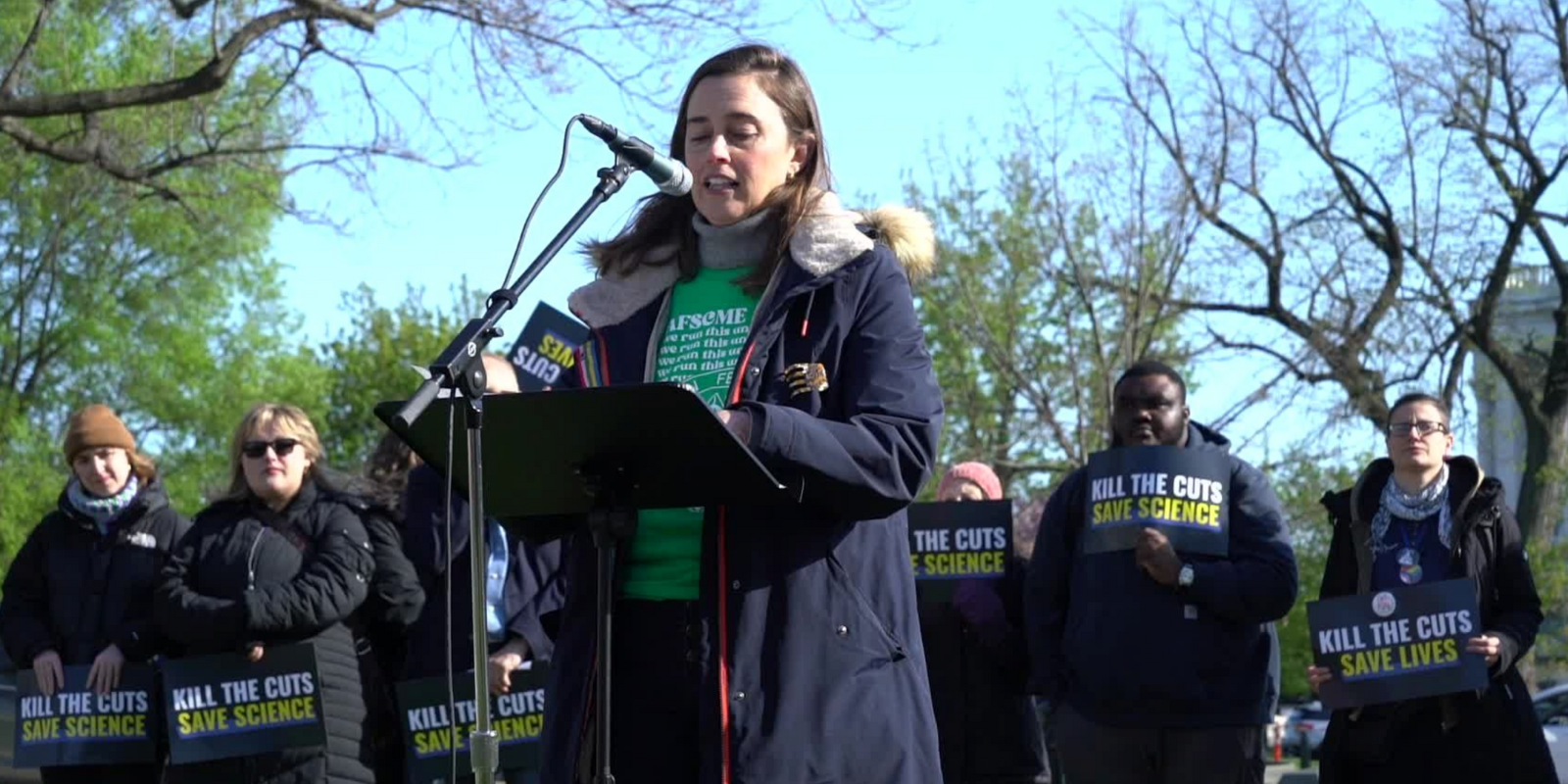 AFSCME members are standing up against cuts to life-saving research and education