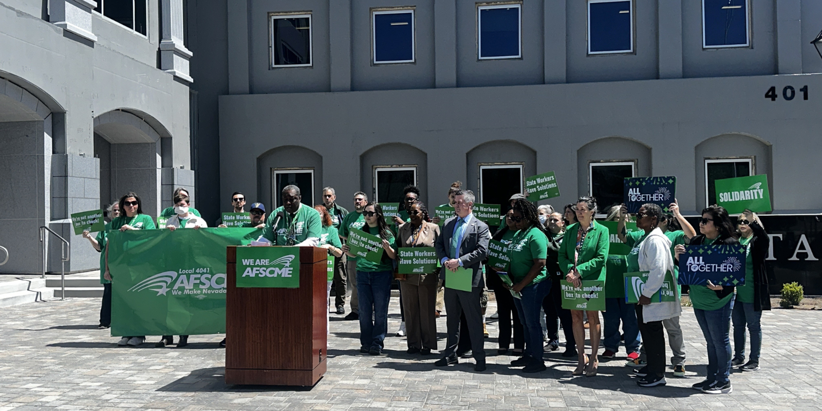 AFSCME members, Nevada politicians rally for public services 