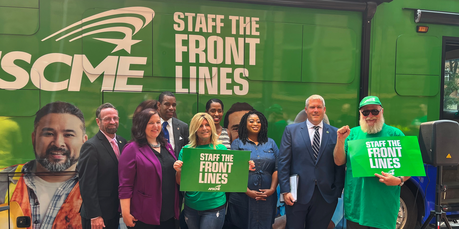 First stop for AFSCME’s Staff the Front Lines bus tour: Rochester, N.Y. 