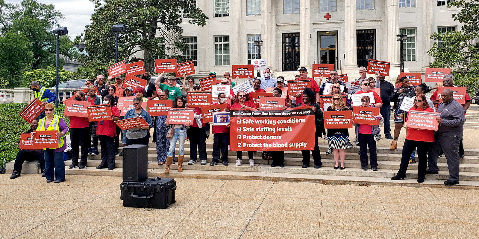 American Red Cross workers, including AFSCME members, rally for fair contract