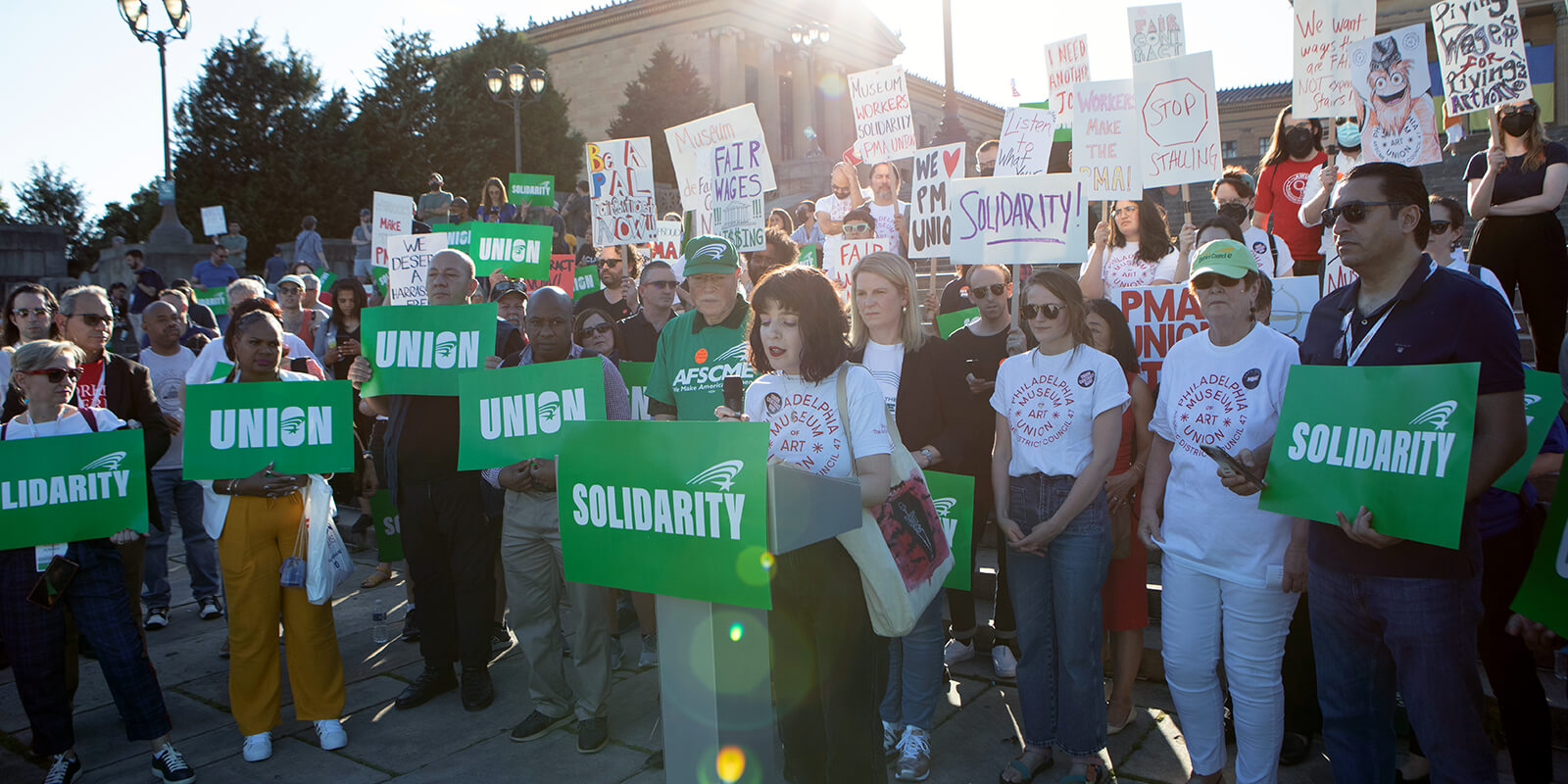 National labor leaders join Philadelphia Museum of Art workers at rally for fair contract