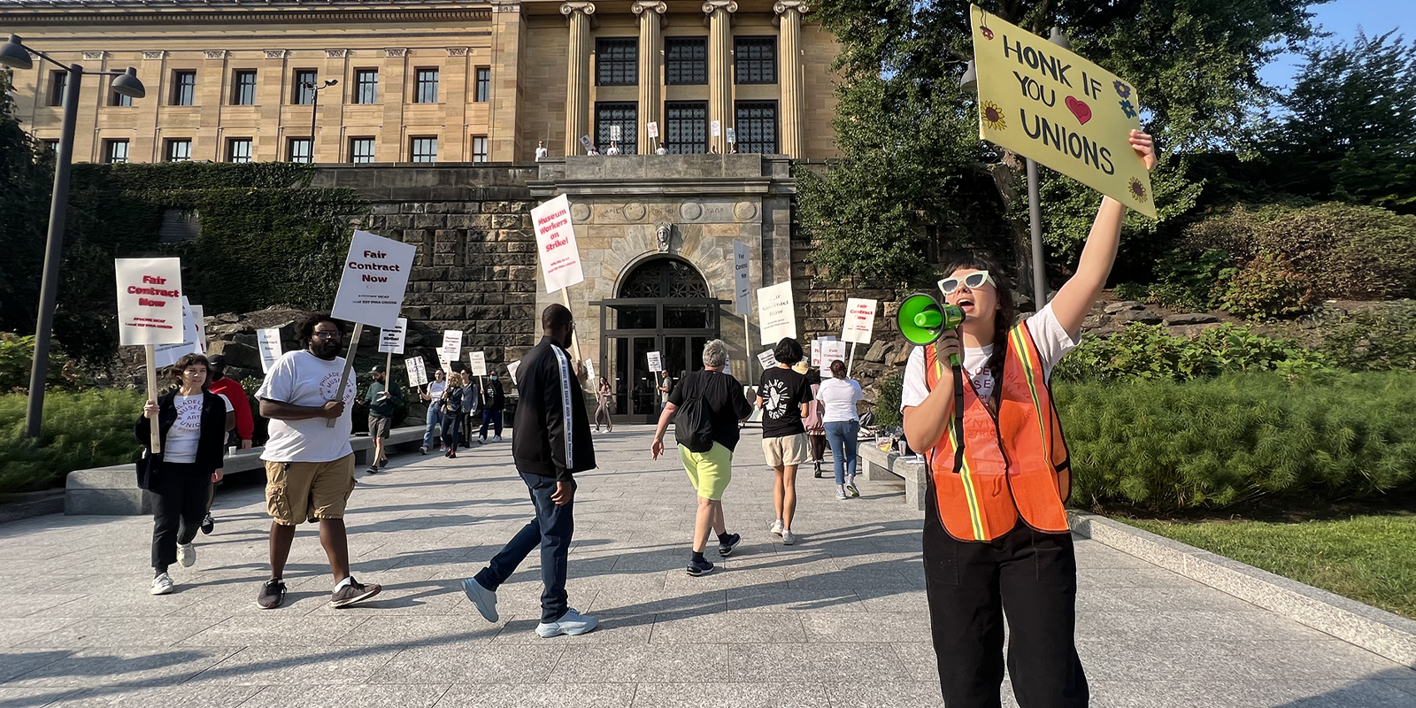 Philadelphia Museum of Art workers hold one-day strike as warning to management