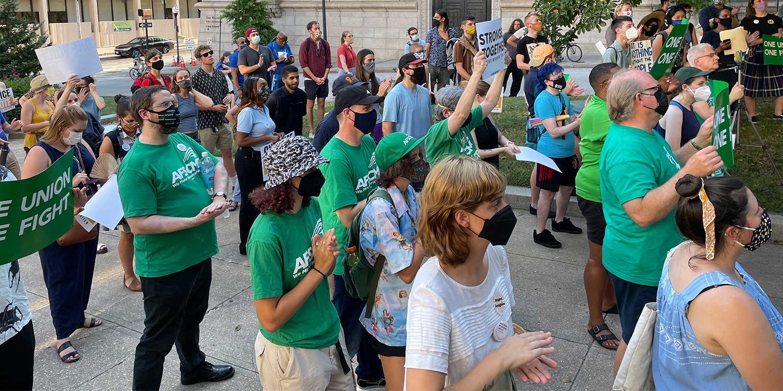 Walters museum workers demand inclusive union election, hold rally to up the pressure