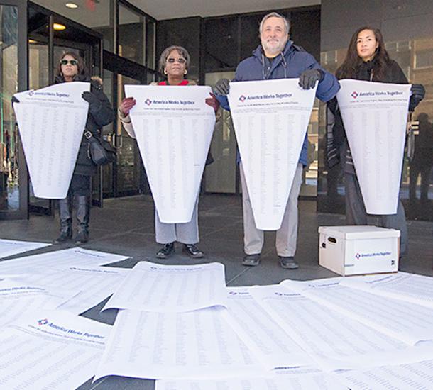 AFSCME Member from Ohio Delivers Petition: Stop the Attacks!