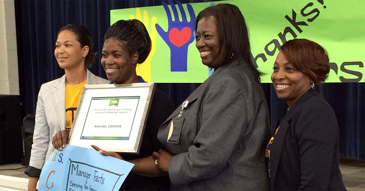 Rachel Cooper – Never Quit Service Award Recipient