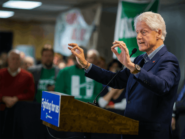 AFSCME Volunteers Rally with Bill Clinton in Iowa